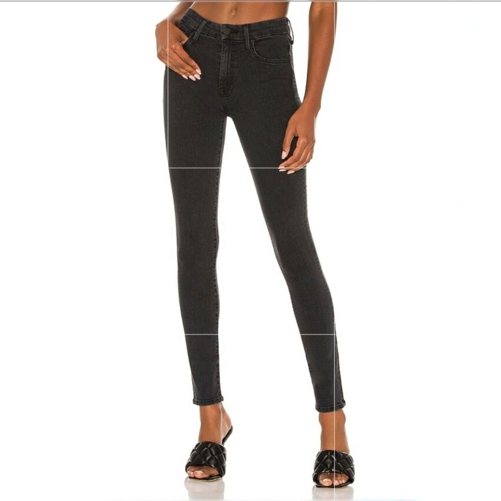 Mother The High Waisted  Looker In Wait Until Dark sz 26 Black Denim Skinny Fit